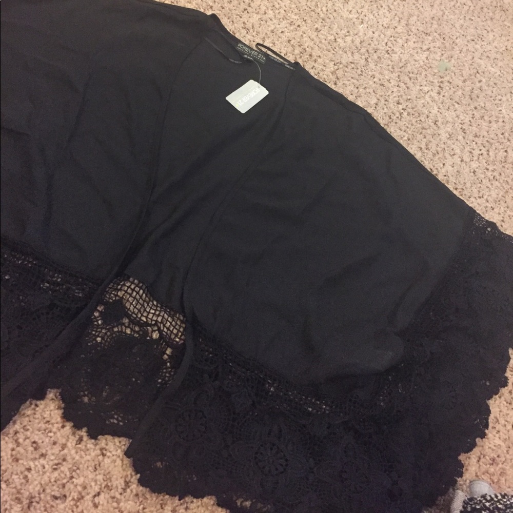 Forever 21 lace embellished kimono new